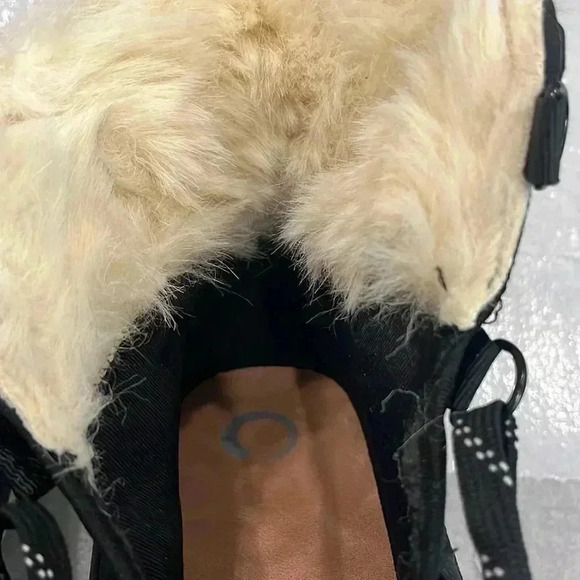 [US10]Anthropologie Black Ankle Boots with Faux Fur  around Ankle - Picture 9 of 9